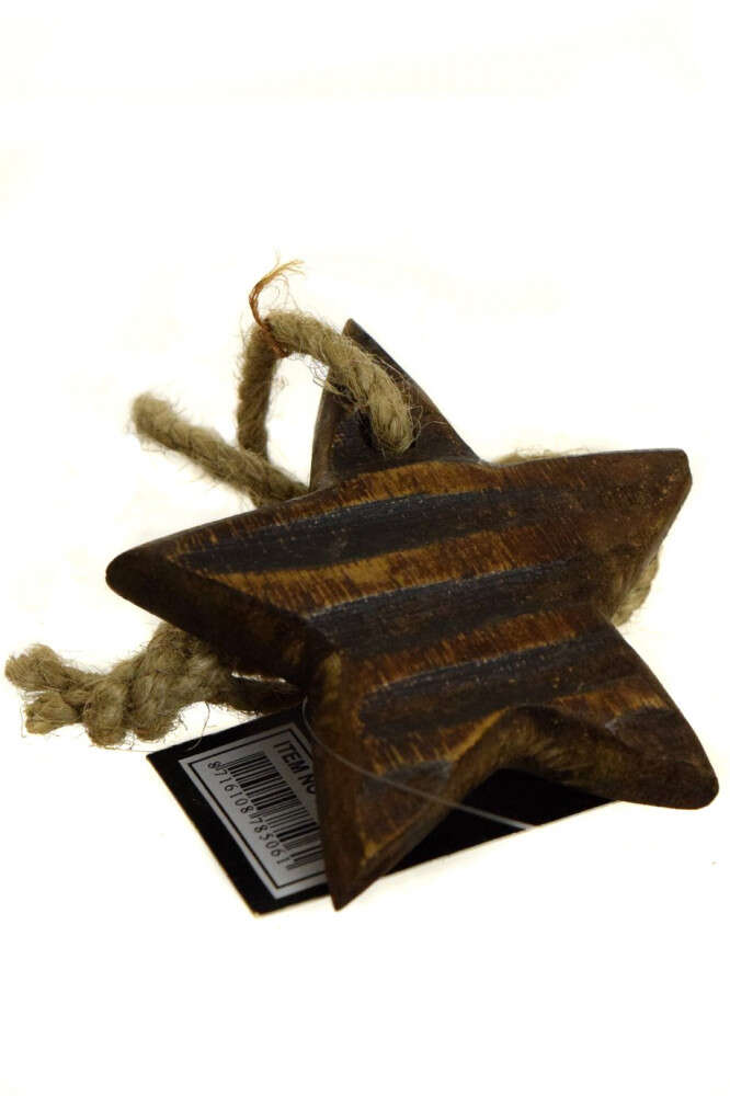 Wooden Star on String – 6 cm