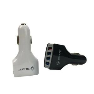 TD-LITE 4 USB Aljzatú Autós Gyorsöltő - 12-24V, 3A