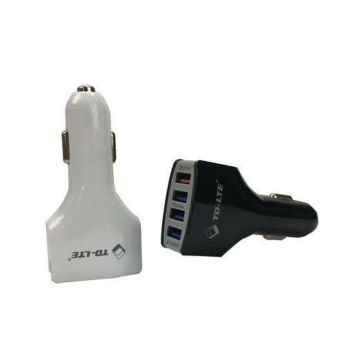 TD-LITE Dupla Autós Töltő 4 USB Porttal, 12-24V Gyors Töltő Adapter