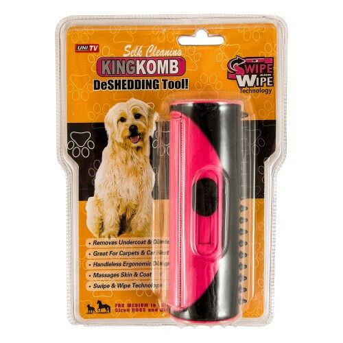 King Komb szőrtelenítő kefe kutyáknak és macskáknak, öntisztító kisállat ápoló kefe