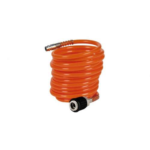 Spiral hose with quick coupling for compressor 5m 8 bar