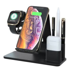 SilverHome 3 az 1-ben Vezeték nélküli Töltőállomás iPhone, Apple Watch és AirPods számára