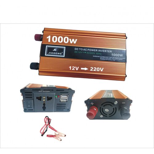 Jiageng 1000W Inverter több nézetből, 12V - 220V, tiszta szinusz hullám