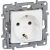 Legrand Niloe white socket outlet, 2P+F, flush mounted