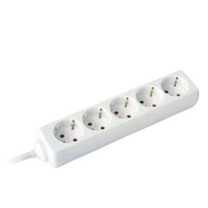 COMMEL 5-dugaljas 16A 250V 3500W fehér hosszabbító, gyerekzárral - Commel