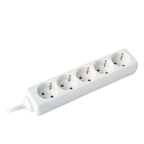 COMMEL 5-dugaljas 16A 250V 3500W fehér hosszabbító, gyerekzárral