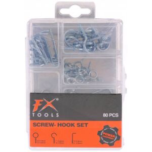 FX Tools Csavar-Kampó Szett - 80 db - 5 típus 131715030 - Kampó