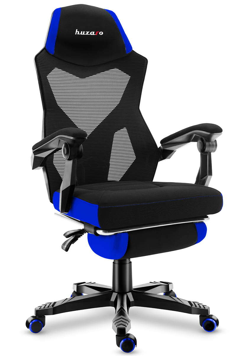 Huzaro combat 3.0 gamer szék lábtartóval - fekete-kék