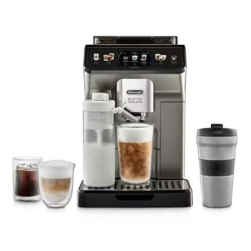 Espressor automat De'Longhi Eletta Explore cu sistem LatteCrema pentru spumă de lapte caldă și rece