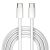 Biały kabel USB-C do USB-C do ładowania i przesyłania danych
