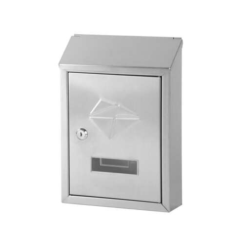 STR klassischer Edelstahl-Briefkasten in Silber