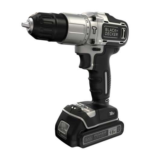 Black+Decker BDCHD18SC2K-QW cordless drill driver, 18V, 2x1.5Ah battery, charger