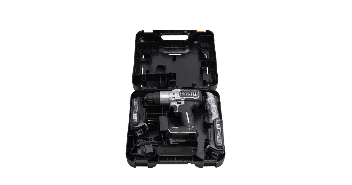 Black Decker BDCHD18SC2K QW impact drill with 2 mechanical