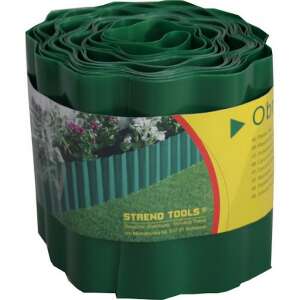 Zöld műanyag ágyásszegély, 20cm x 9m, Streno Tools - Ágyásszegély