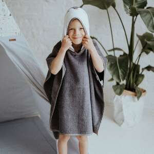 Penguin hooded bath towel for kids, grey, 1-6 years old - Bath Towel, Washcloth, Hooded Towel