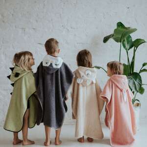 Kids hooded bath towel with animal designs, 4 different colors, MACI brand - Bath Towel, Washcloth, Hooded Towel