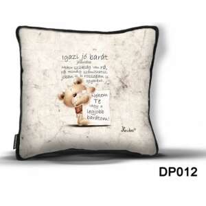 Díszpárna legjobb barát felirattal és egy aranyos mackóval, "Nekem Te vagy a legjobb barátom!" - Díszpárna