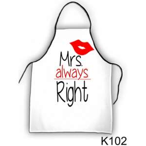 Mrs. Always Right vicces kötény piros ajkakkal - Always