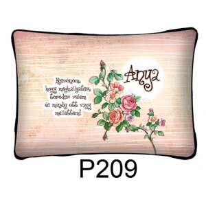 Köszönöm, hogy meghallgatsz díszpárna, virágmintával és a "Köszönöm, hogy meghallgatsz,  torodsz velem es mindig ott vagy mellettem!" szöveggel és az "Anya" névvel - Díszpárna