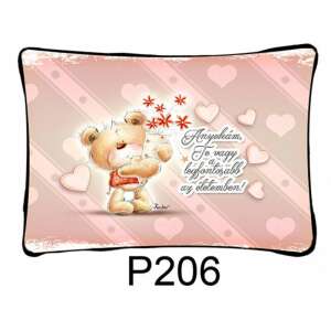 Anyukám, Te vagy a legfontosabb díszpárna, díszpárna mackóval és szívekkel - Díszpárna