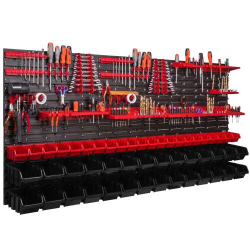 Botle Werkzeugwand mit 46 Haltern und 50 Boxen 172x78cm #schwarz-rot 32499902