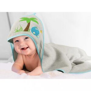 Akuku Baba baby hooded towel with cute baby, soft cotton - Bath Towel, Washcloth, Hooded Towel