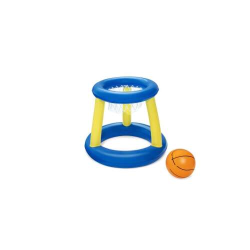 Set de baschet gonflabil Bestway Splash N Hoop cu minge, albastru și galben, 61x61cm