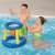 People playing with Bestway Splash N Hoop inflatable basketball set in a pool