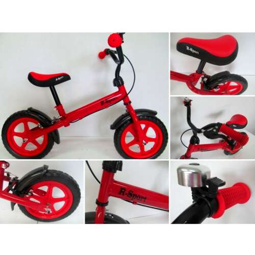 R-Sport R9 Futóbicikli fékkel és csengővel 12" #piros