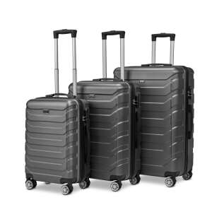 BeComfort L03-G 3 db-os, ABS, guruló, szürke bőrönd szett (55cm+65cm+75cm) 76852861 