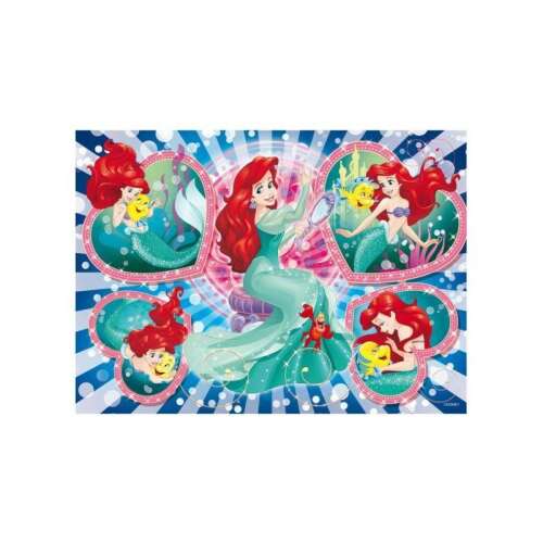 Disney Prinzessin Ariel 60-teiliges Öko-Puzzle mit Ariel in verschiedenen Szenen mit Flounder