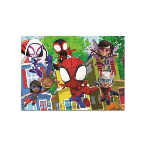 Marvel Spidey and his Amazing Friends 48 piece double-sided maxi floor puzzle, featuring Spidey, Ghost-Spider, and other friends