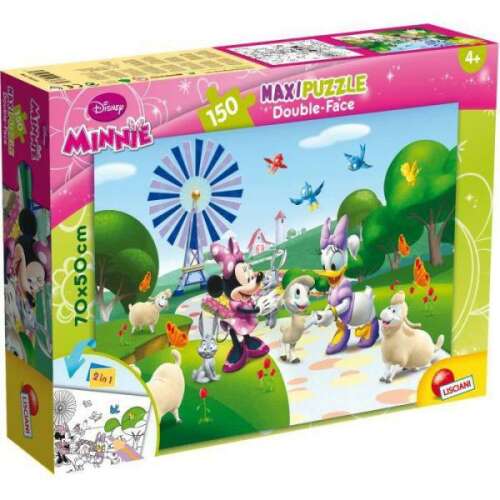 Minnie egér és Daisy kacsa 150 darabos maxi puzzle, egy farmos jelenettel, bárányokkal, nyuszikkal és madarakkal - Lisciani