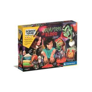 Clementoni Tudomány és Játék Vámpírok és Vér Slime készlet, tudományos kísérleti készlet gyerekeknek, nyálka készítés, hamis vér, vámpírfogak, Halloween szórakozás - Clementoni
