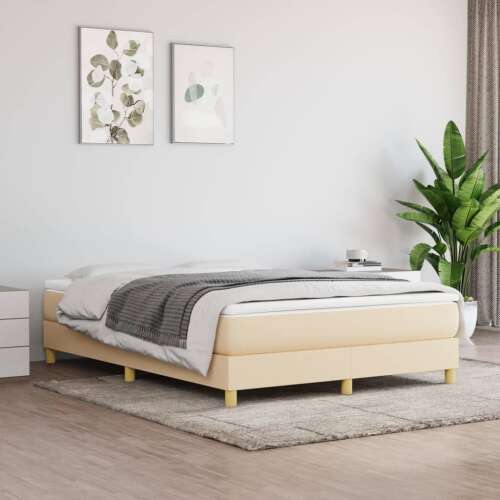 vidaXL Krémszínű Ágy Matraccal 140x190 cm hálószobai környezetben - Hálószoba bútor