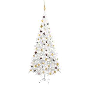 Fehér műkarácsonyfa LED fényekkel és gömbszettel L 240 cm 76902317 
