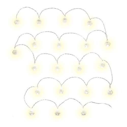 Retlux RXL 272 LED fényfüzér ezüst színű dekoratív fém gömbökkel