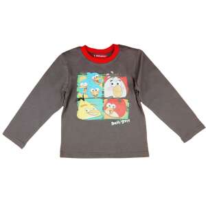 Angry Birds gyerek hosszú ujjú póló, szürke színű, színes Angry Birds figurákkal, 92-128-as méretekben - Gyerek hosszú ujjú póló