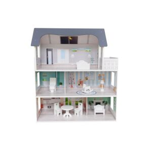 Apollo 3 szintes babaház, 62x30x90cm, teljesen berendezett - Apollo