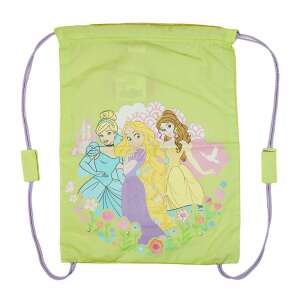 Zöld Disney Hercegnők tornazsák lányoknak, Csipkerózsika, Rapunzel és Belle hercegnőkkel - Tornazsák