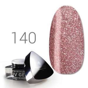 Profinails No. 140 csillámos rózsaarany UV gél műkörömhöz - Műköröm zselé