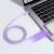 Fioletowy kabel USB Joyroom łączący laptopa i telefon