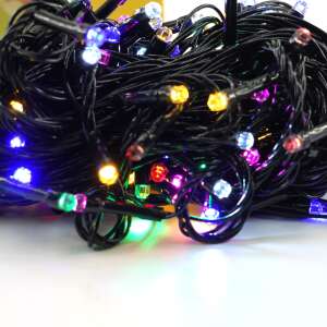 Yoto 17m многоцветна LED коледна гирлянда с 8 режима на осветление, идеална за украса на коледни елхи, балкони и други места - Flippy