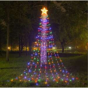 Коледни светлини Tree Dazzler, 350 LED, слънчеви, многоцветни, за външна употреба, със звезда - Декорация