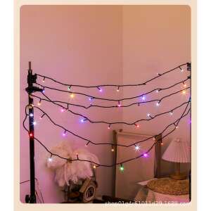 Luminițe LED multicolore cu fir negru, 100 LED, 10 metri lungime, perfecte pentru decorarea brazilor de Crăciun, balcoanelor, ferestrelor și grădinilor - Flippy Ghirlande luminoase