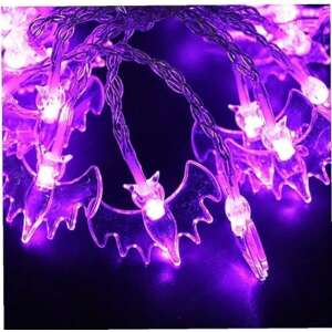 Lila LED denevér fényfüzér Halloween dekorációhoz - Nonbrand Fényfüzér