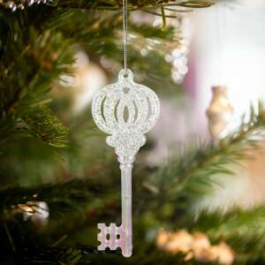 Karácsonyi dísz - irizáló, akril kulcs - 165 x 60 x 10 mm 76990288 