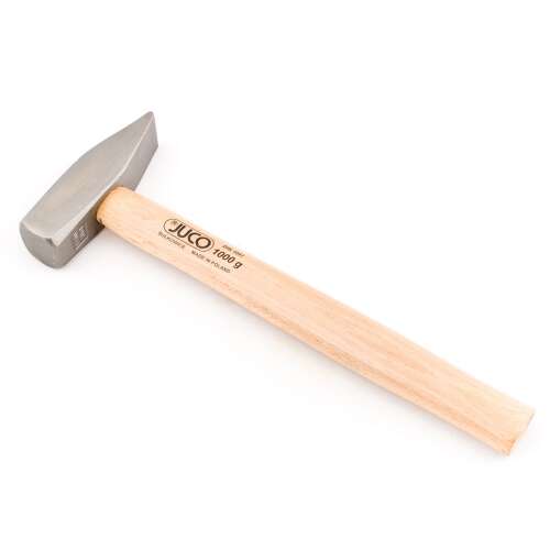 JUCO 1000g Hammer, Traditional Engineering Hammer, Wood Handle, Made in Poland