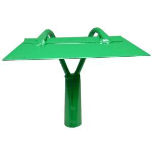 Green garden hoe with a flat blade and a curved handle - Ho