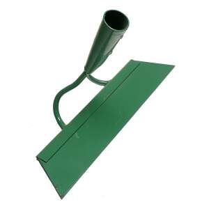 Green garden hoe with a flat blade and a curved handle - Ho